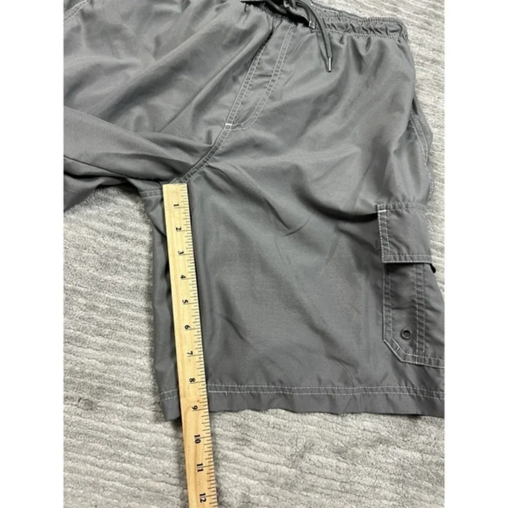 World Wide Sportsman Swimming Trunks Mens Medium Gray Mesh‎ Lined Cargo Pocket